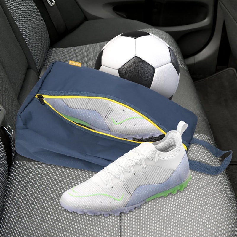 SelfTek Smell Proof Shoe Bags for Travel - Cleat Bags for Sports Smell Proof, Water-Resistant Travel Shoe Organizer with Active Carbon Fabric, Lightweight Gol-f soccer cleats Shoe Bag- Blue - Image 3